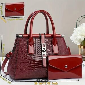 2pcs/set Chic Simple PU Leather Shoulder Bag with Detachable Clutch Bag